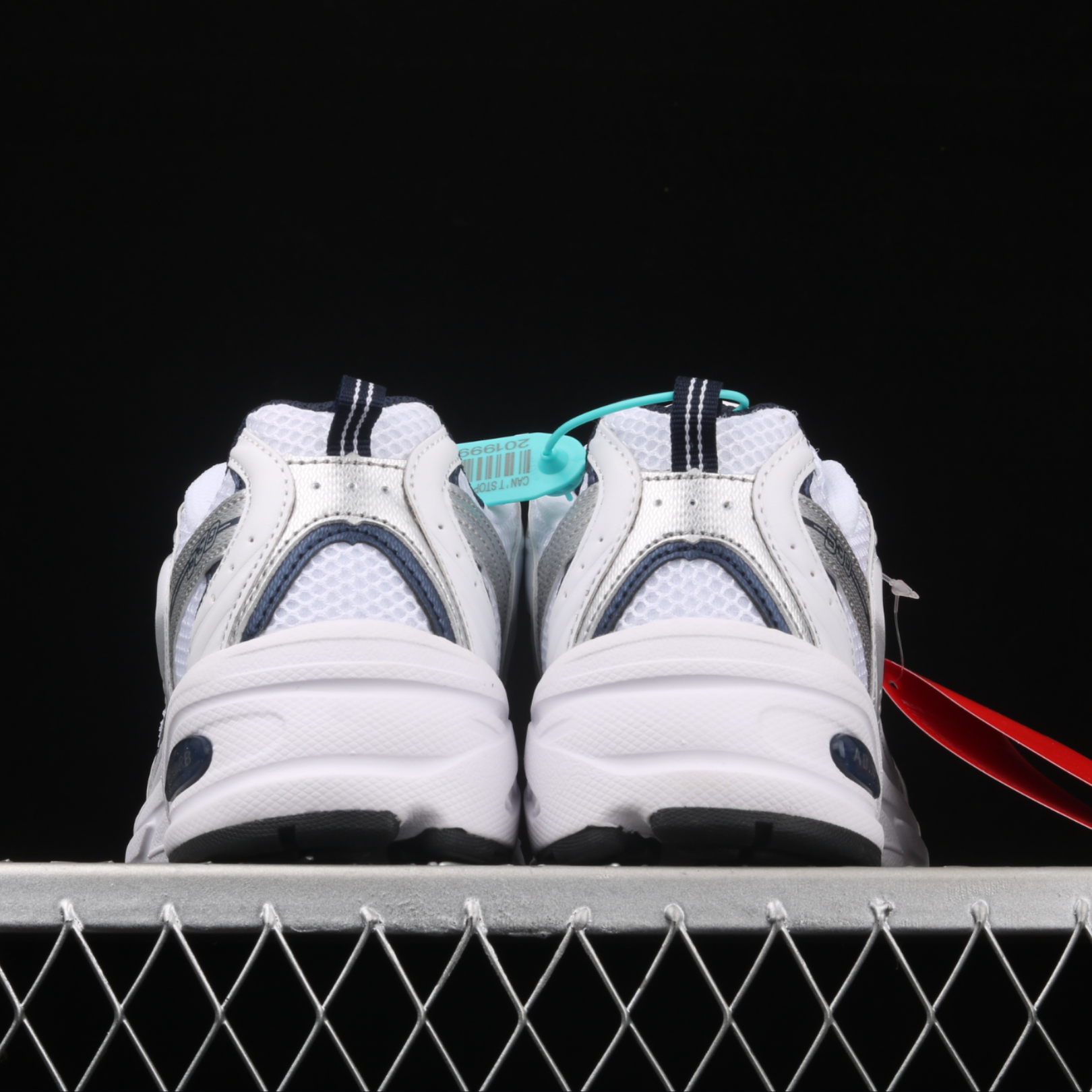 New Balance White/Dark Blue